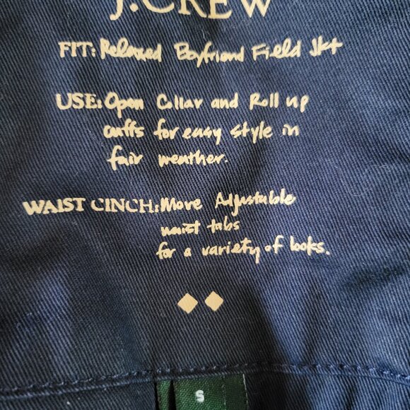 J Crew Relaxed Boyfriend Field Jacket Navy Blue Womens Small Full Zip Military - Picture 10 of 11